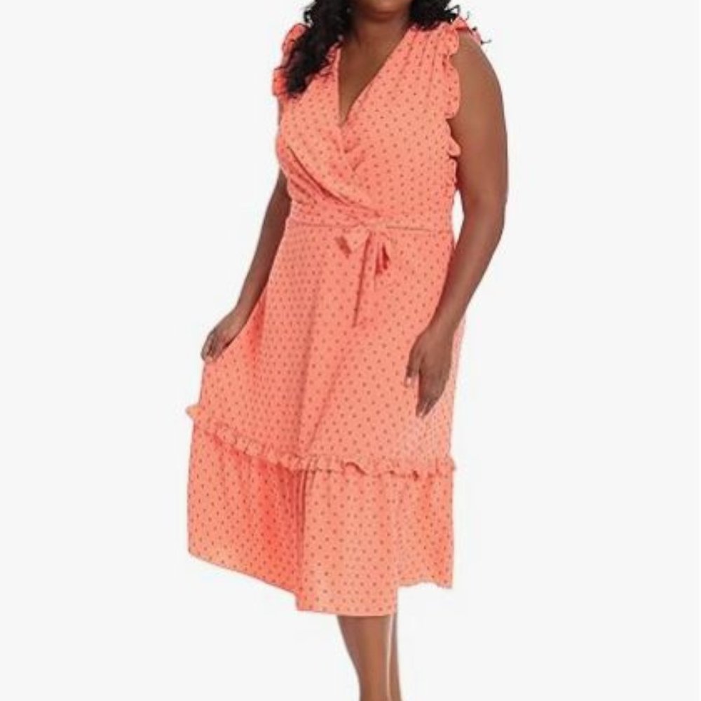 London Times Women's Ruffled Tiered Midi Dress